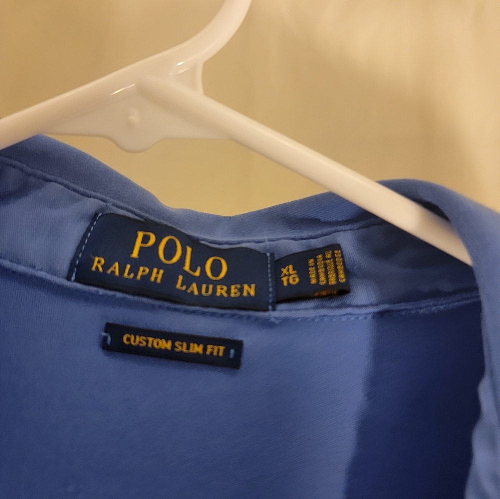 POLO Ralph Lauren Faded Royal Blue Heather Mens Blue Label Customer Slim Fit‎ XL - Picture 3 of 10
